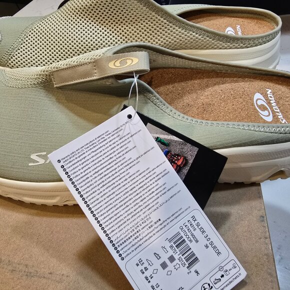 Salomon RX Moc 3.0 SUEDE Tea/Alfalfa L47431600 SLIDE SLIP-ON MENS 13 NEW - Picture 2 of 8